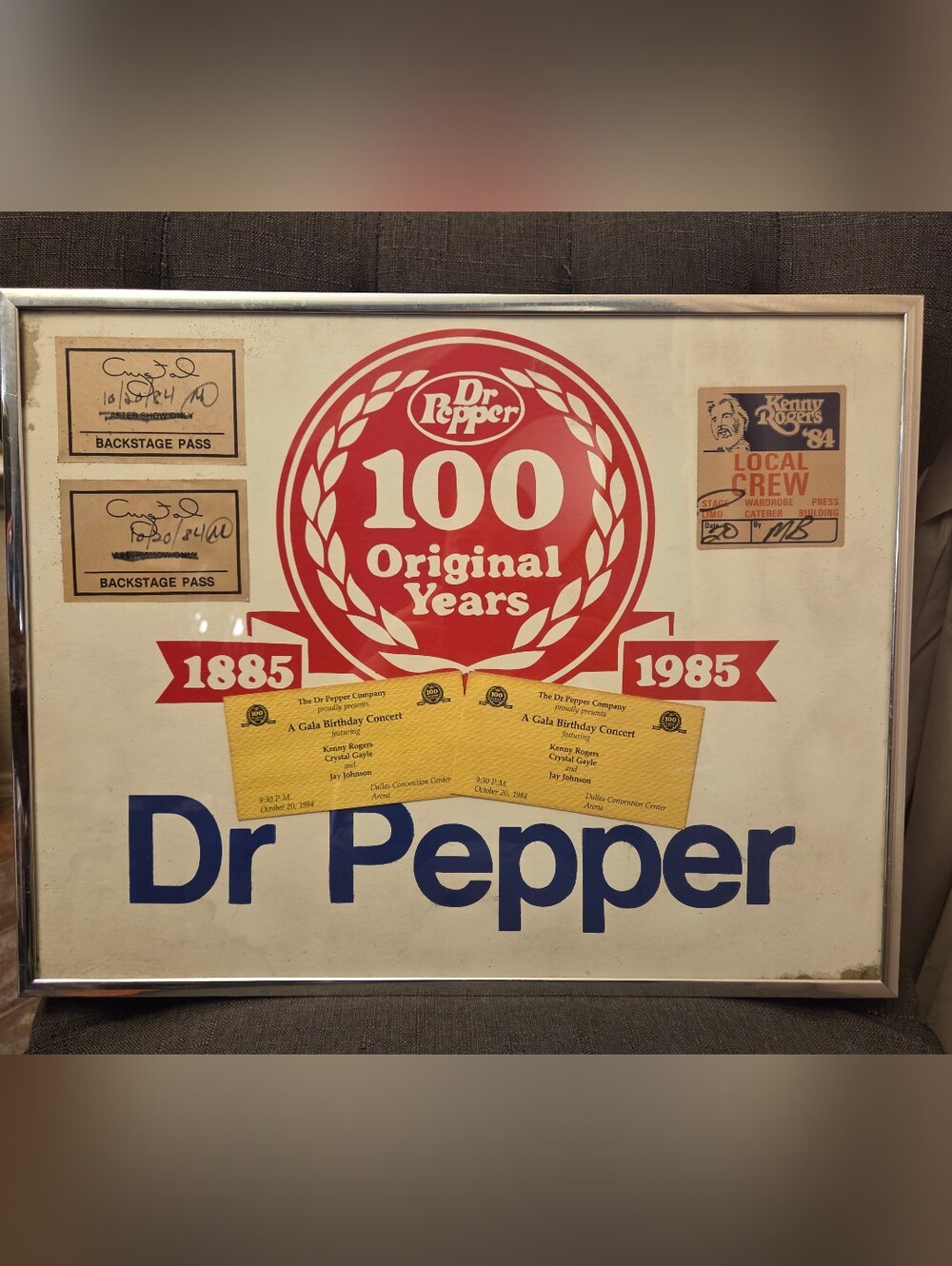 Dr. Pepper Co. Presents A Gala B-day Concert - Autographed Crystal Gayle Tickets